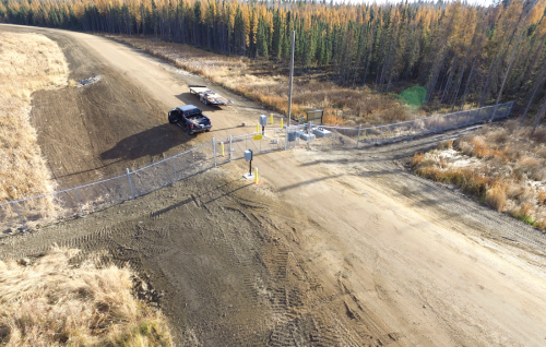 Calling Lake - gate entrance with pass card installation.