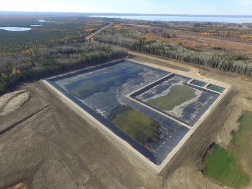 Calling Lake Water Treatment pond with liner.