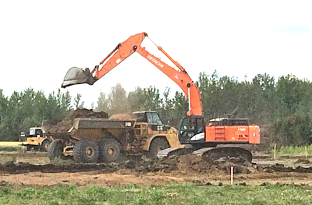 Loading rock truck